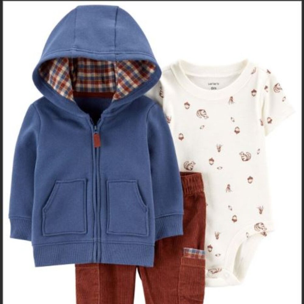 NWT Carter's Baby Boy 3-Piece Fleece Jacket Set - Picture 2 of 7